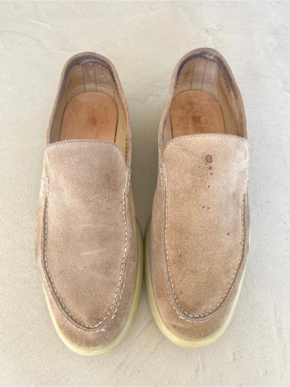 SUITSUPPLY‎ Italian Calf Suede Slip-on Loafers, Sand, 41